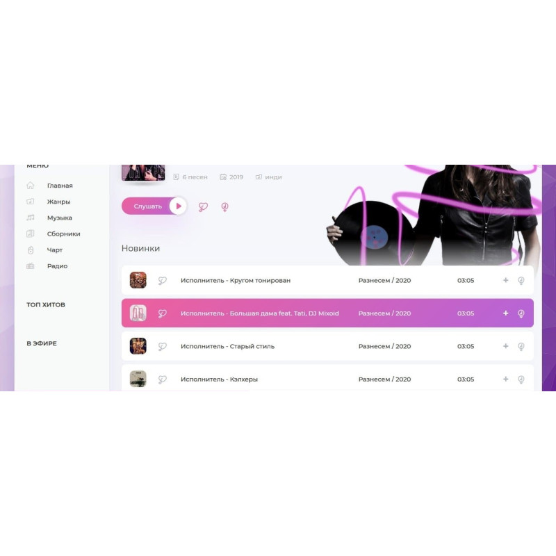 ✅ 2PlayMusic - музыкальный шаблон для DLE